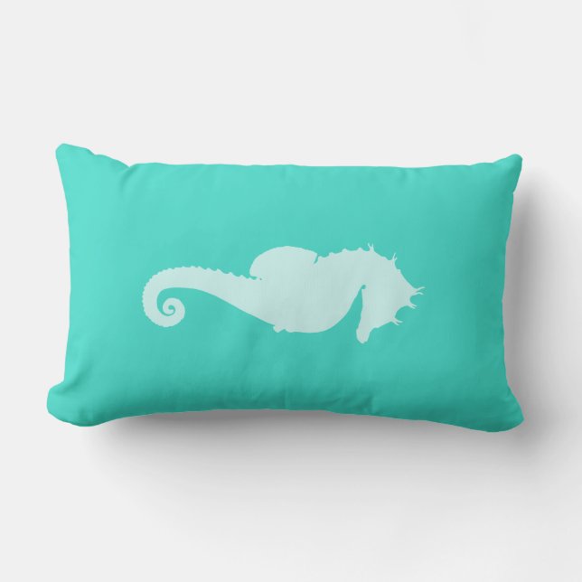 Coussin Rectangle Cheval Marin Turquoise (Recto)