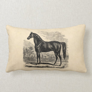 Coussin Rectangle Cheval vintage de 1800s - modèle de cavalier de