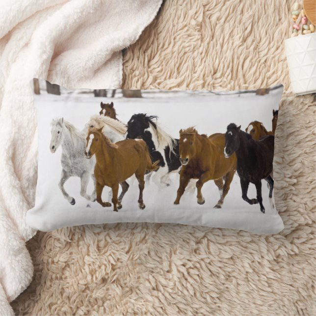 Coussin Rectangle Chevaux au galop au Hideout Ranch (Couverture)