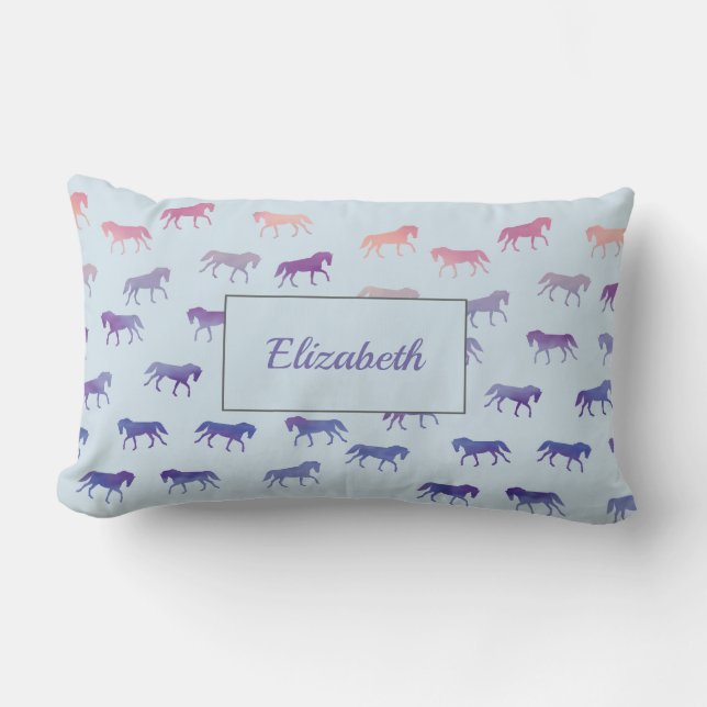 Coussin Rectangle Chevaux pour aquarelle (Recto)