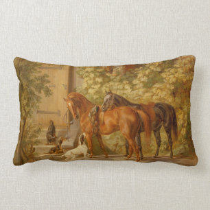 Coussin Rectangle Chevaux vintages au Porch Albrecht Adam