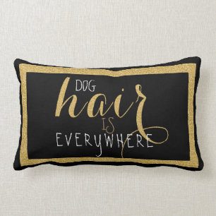 Coussin Rectangle Cheveux de chien partout Parties scintillant or De