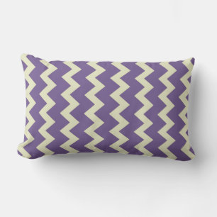 Coussin Rectangle Chevron zigzag naturel vert pâle violet clair