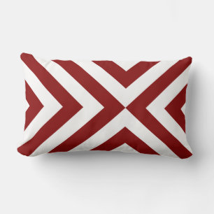 Coussin Rectangle Chevrons rouges et blancs