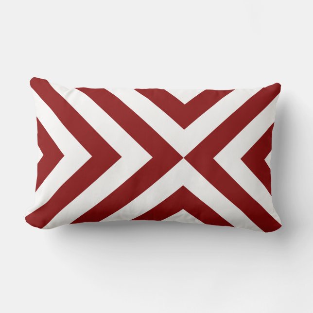 Coussin Rectangle Chevrons rouges et blancs (Recto)