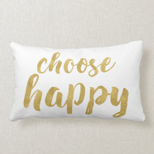 Coussin Rectangle Chic Hand Lettré Or Choisir Joyeux Décor