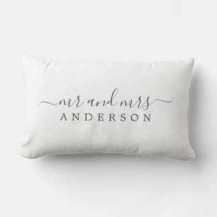 Coussin Rectangle Chic Newlysée M. Mme Black White Monogramme