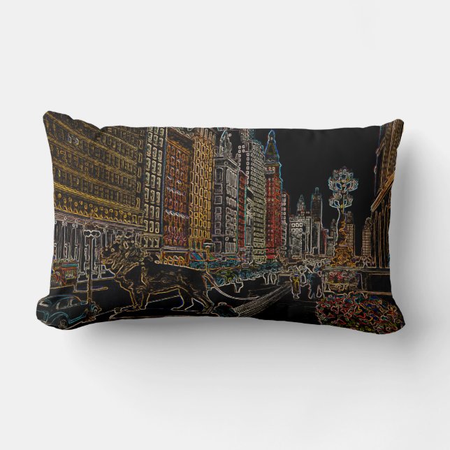 COUSSIN RECTANGLE CHICAGO ART INSTITUTE LIONS MICHIGAN AVE NEON 1930 (Recto)