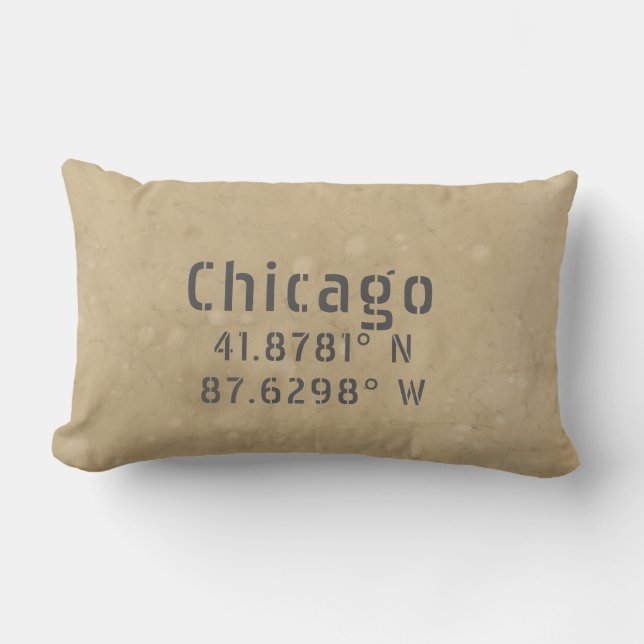 Coussin Rectangle Chicago Latitude Longitude II (Recto)