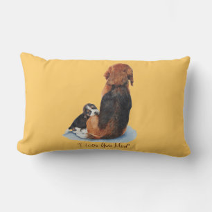 Coussin Rectangle chien de caresse de maman de chiot mignon de