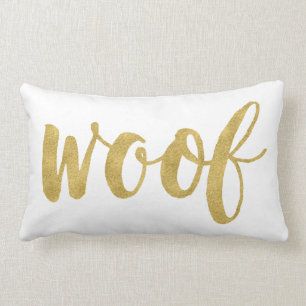 Coussin Rectangle Chien de Woof marqué avec des lettres par main