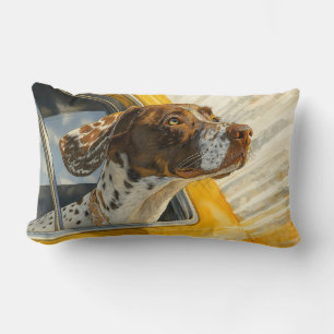 Coussin Rectangle Chien tacheté sur l'art de rouler en voiture Impri