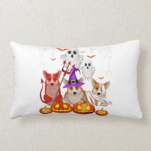 Coussin Rectangle Chiens de Corgi mignonne sorcière maman démon Sa
