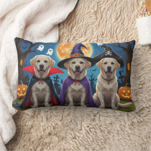 Coussin Rectangle Chiens du Labrador Citrouille Halloween Funny