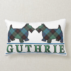 Coussin Rectangle Chiens écossais de Scottie de tartan de Guthrie d
