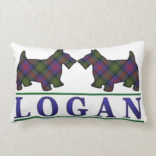Coussin Rectangle Chiens écossais du clan Logan Tartan Scottie