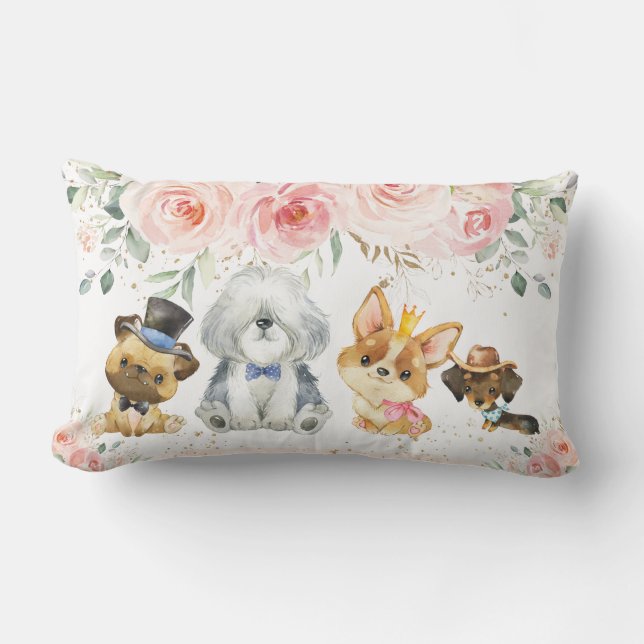Coussin Rectangle Chiens mignons Corgi Carlin Sheepdog Dachshund Flo (Recto)