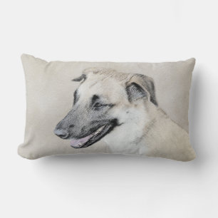 Coussin Rectangle Chinook (oreilles d'hélicoptère) Peinture - Chien 