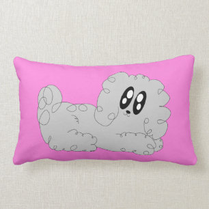 Coussin Rectangle Chiot bouclé de caniche de bande dessinée mignonne