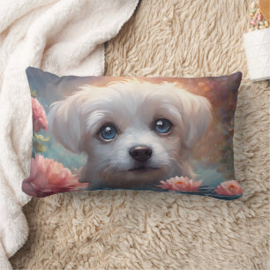 Coussin Rectangle Chiot mignon 3D -