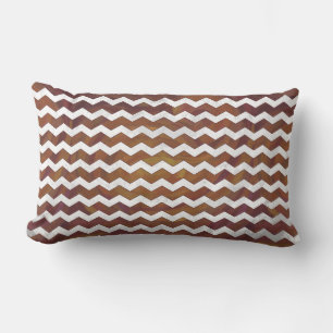 Coussin Rectangle Chocolat Carmel Swirl Chevron Motif
