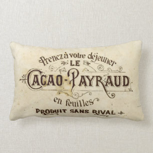 Coussin Rectangle Chocolat français vintage