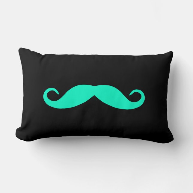 Coussin Rectangle Choisir une moustache couleur sur le noir (Recto)