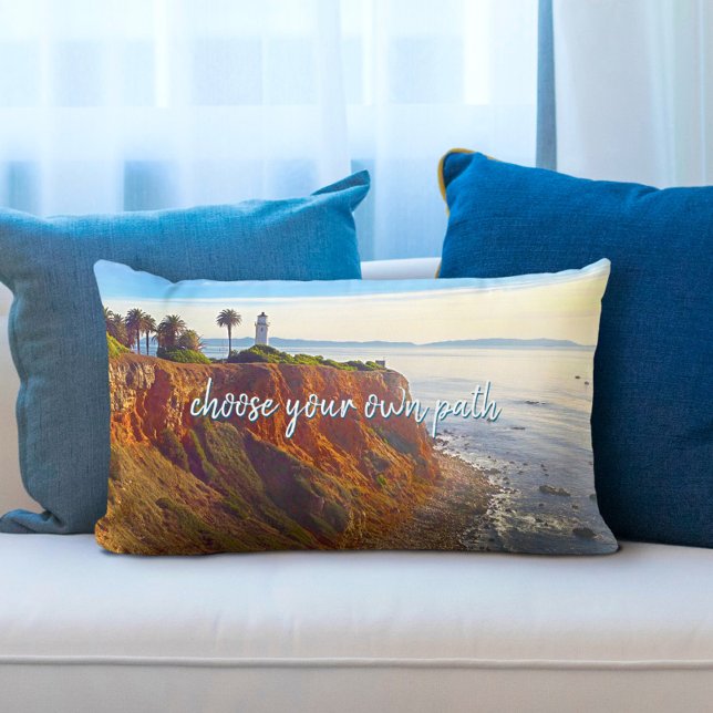 Coussin Rectangle Choisissez votre propre chemin Phare Ocean Cliff P (Créateur téléchargé)