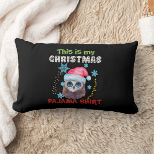 Coussin Rectangle Chouette C'Est Ma Chemise De Pyjama De Noël