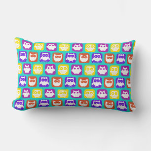 Coussin Rectangle Chouette colorée Motif
