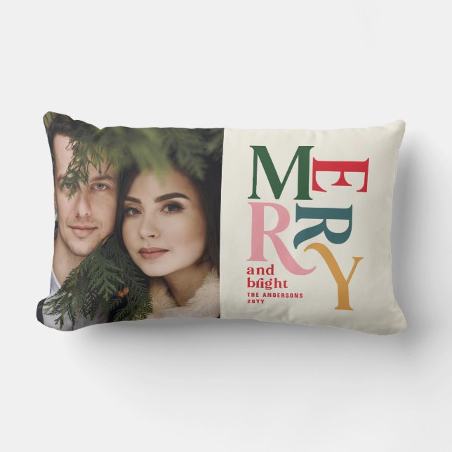 Coussin Rectangle Chritsmas vintages colorés (Recto)