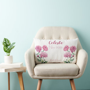 Coussin Rectangle Chrysanthemum Novembre Fleur de naissance