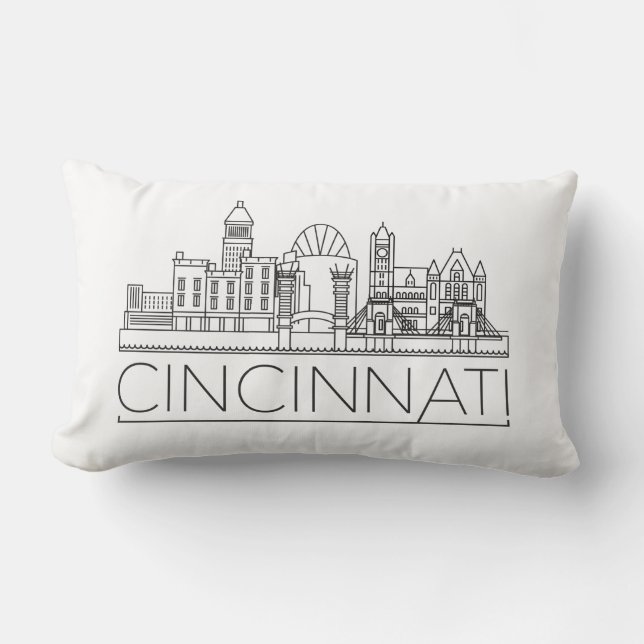Coussin Rectangle Cincinnati, Ohio Skyline (Recto)