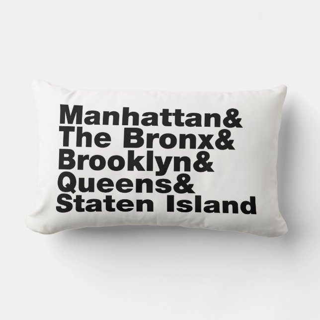 Coussin Rectangle Cinq Boroughs ~ New York (Recto)