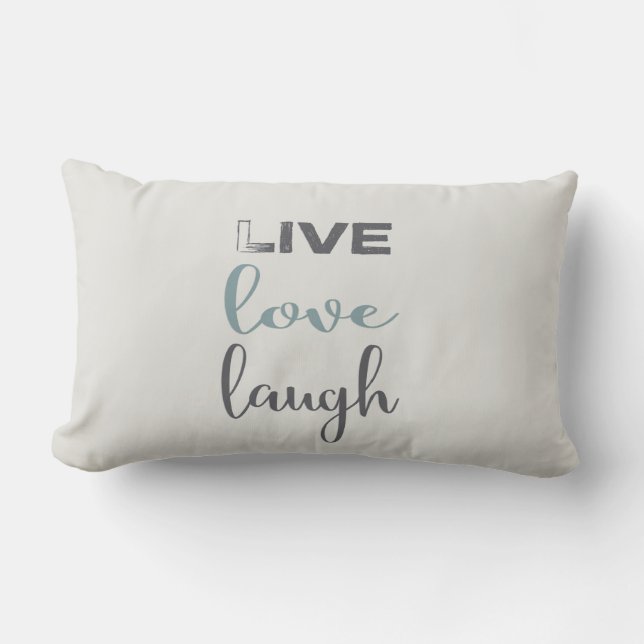 Coussin Rectangle Citation de la typographie de Live Love Laugh (Recto)