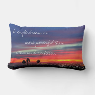 Coussin Rectangle Citation de rêve unique Orange Blue Sunset Photo
