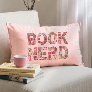 Coussin Rectangle Citation drôle pour l'amour de livre rose