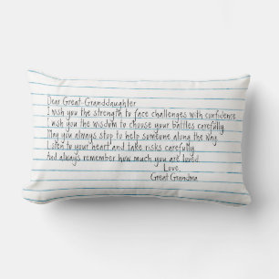 Coussin Rectangle Citation Grande Petite-Fille Sur Papier Carnet
