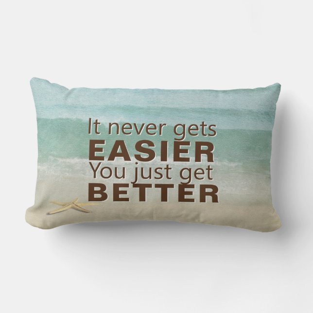 Coussin Rectangle citation inspirante sur aquarelle (Recto)