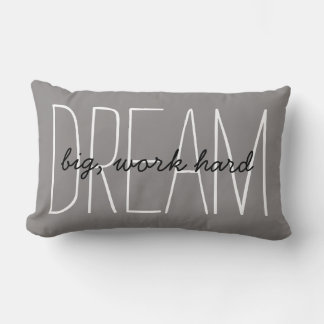 Coussin Rectangle Citation Rêve Grand Gris Inspiration Motivationnel