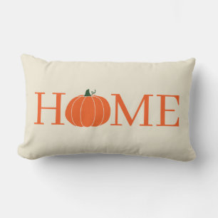 Coussin Rectangle Citrouille Accueil Blanc Coquille d'Oeuf et Orange