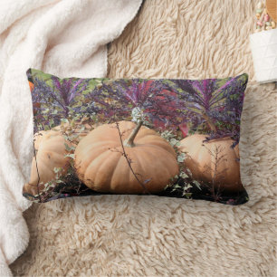Coussin Rectangle Citrouilles et plantes d'automne  