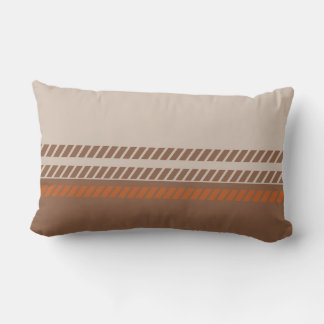 Coussin Rectangle Classic Brown and Tan and Orange with Stripes 