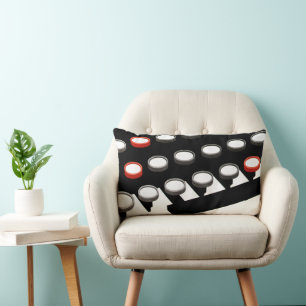 Coussin Rectangle Clavier de machine à écrire ancienne de style rétr