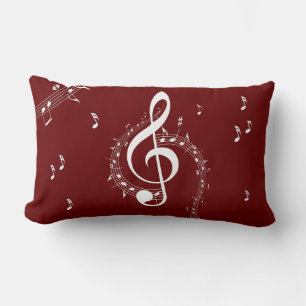 Coussin Rectangle Climacic G Clef Music Rouge