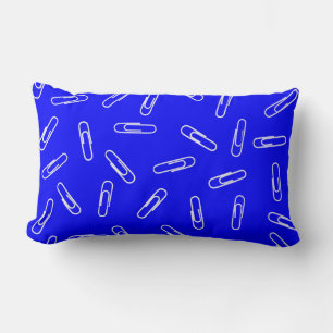 Coussin Rectangle Clips papier sur bleu
