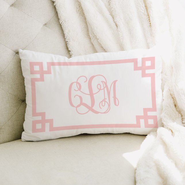 Coussin Rectangle CLM Clé rose grecque Clé Monogramme (Créateur téléchargé)