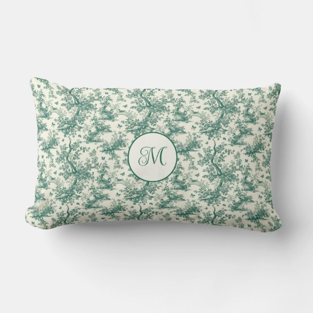 Coussin Rectangle Cloudy Green Garden Papillon Français Toile (Recto)
