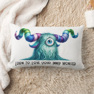 Coussin Rectangle Clyde – Le Monstre Curieux aux Grands Yeux