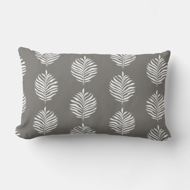 Coussin Rectangle Coastal Palm Leaf Pattern Foghorn Throw Pillow (Recto)